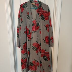 Striped Jacket with Floral Design